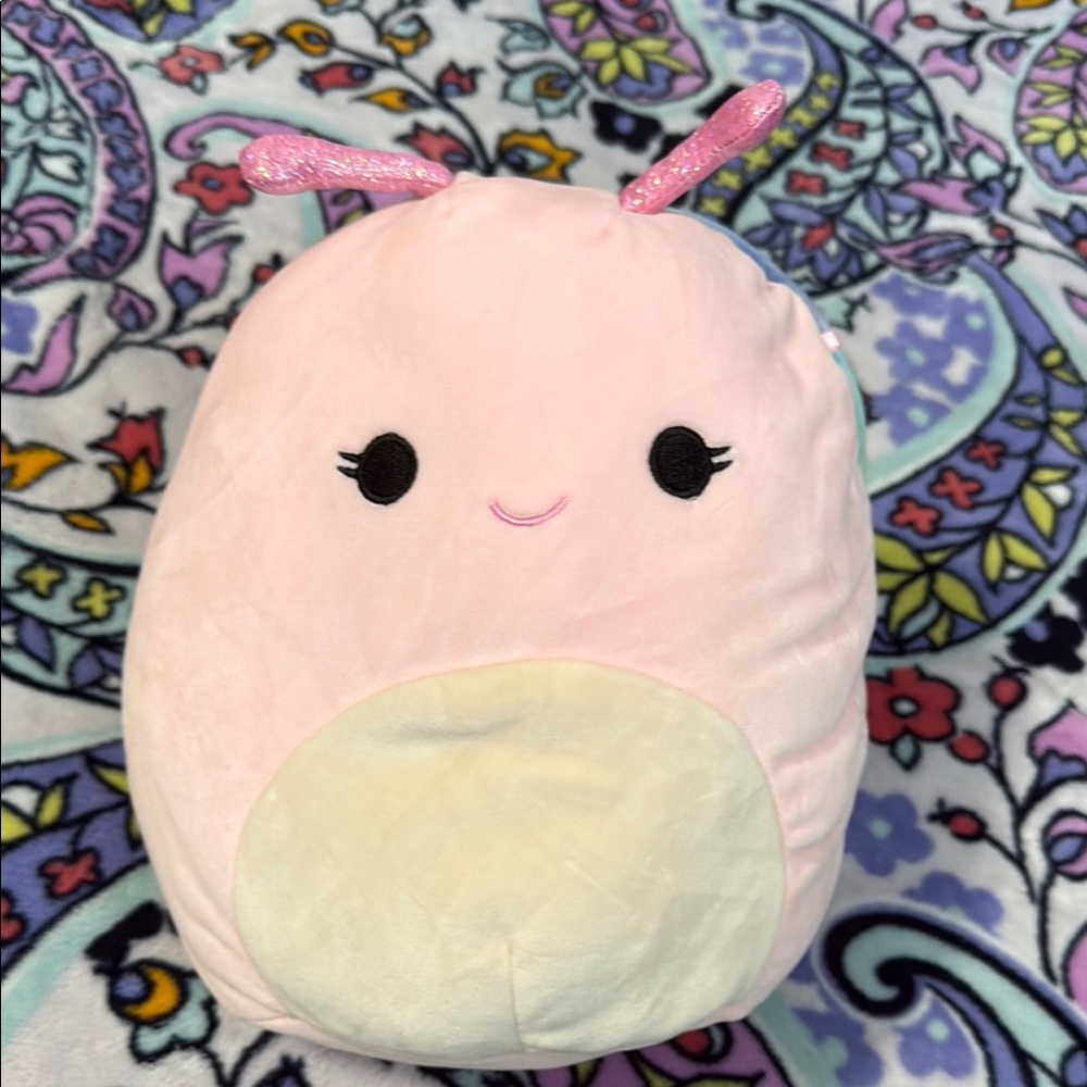Squishmallows silvina snail Pink and Cream Plush Toy